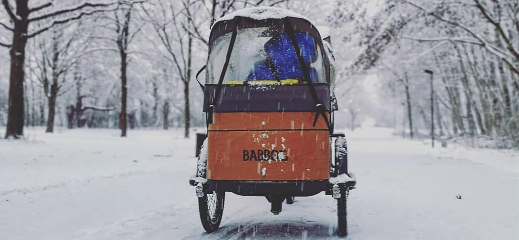 Lastenfahrradfahren im Winter