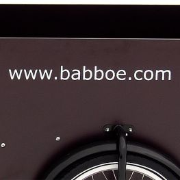 Babboe Aufkleber www.babboe.com Weiss Seitenpaneel