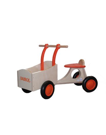 Babboe Lastenfahrrad Laufrad Holz orange