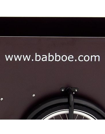 Babboe Aufkleber www.babboe.com Weiss Seitenpaneel