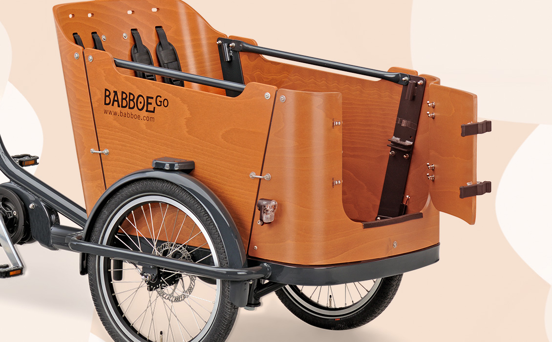 Lastenfahrrad Hund und Familienfahrrad - Praktische Tür in der Transportbox